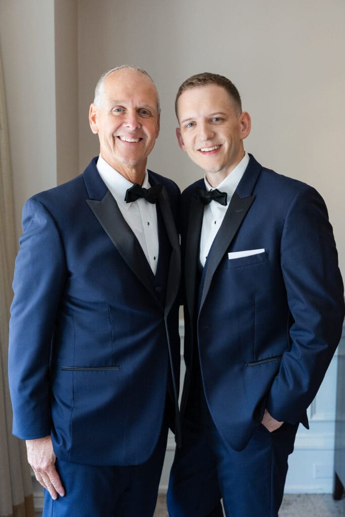 Father of the Groom with his son on his wedding day in Milwaukee. 