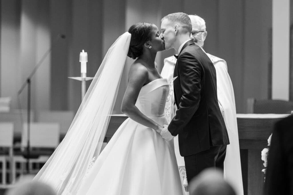 Bride and Groom's first kiss as husband and wife. 