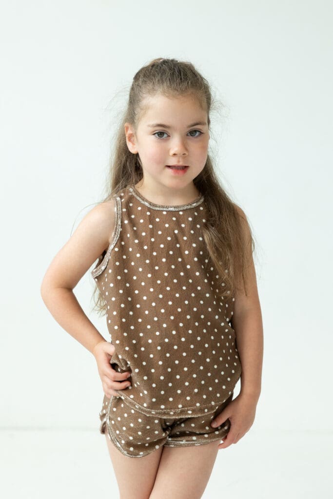 Adorable little girl posing for a commerical photo shoot in Milwaukee, Wisconsin.