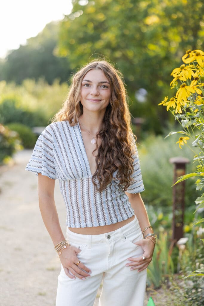 Posing for senior photography session in MIlwaukee, WI