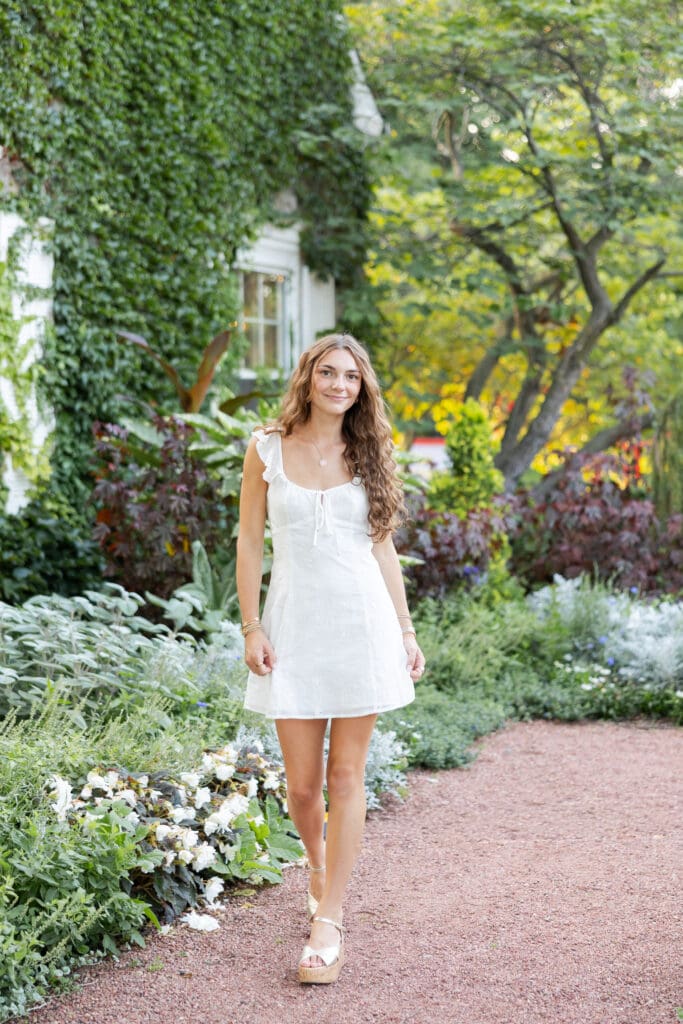 Senior in highschool during her photo session at Boerner Botanical Gardens
