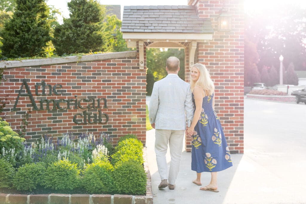The American Club engagement photography session 